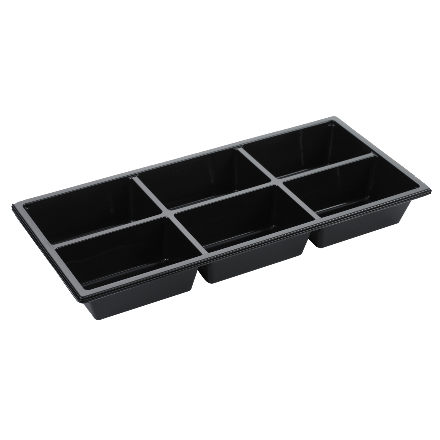 TAPAS TRAY 6-VAKS ZWART  400st